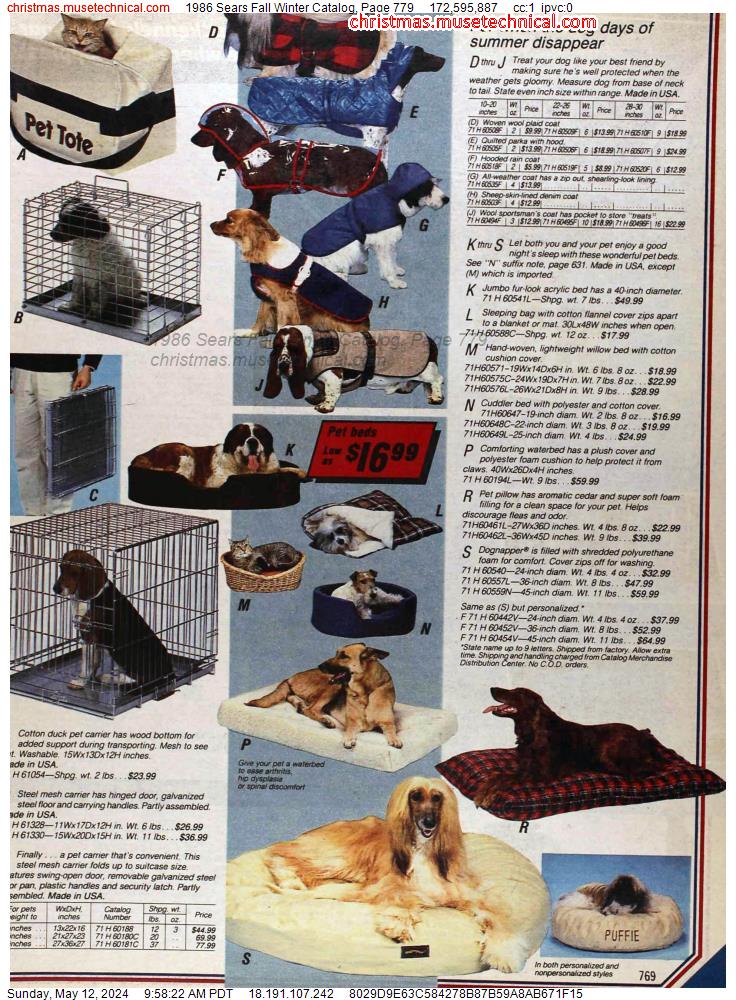 1986 Sears Fall Winter Catalog, Page 779