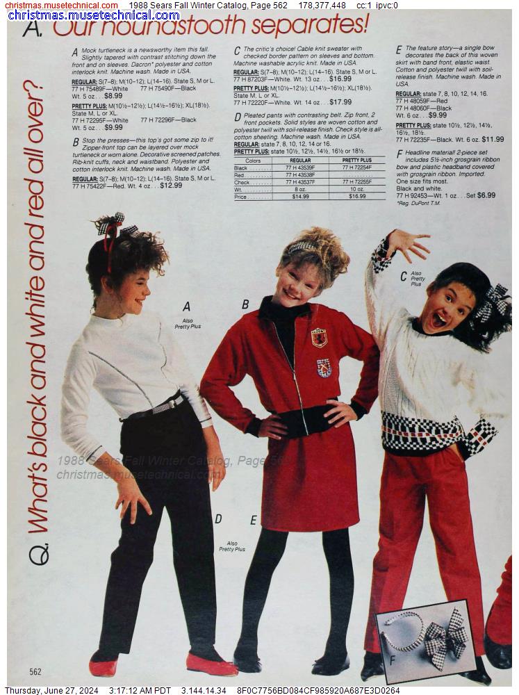 1988 Sears Fall Winter Catalog, Page 562