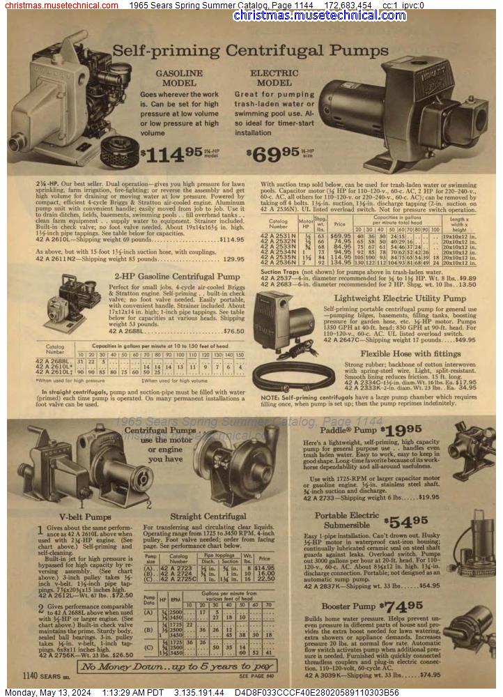 1965 Sears Spring Summer Catalog, Page 1144