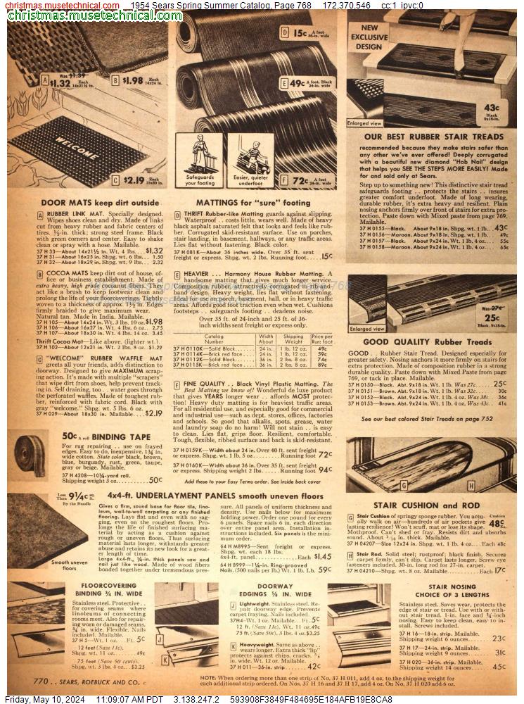 1954 Sears Spring Summer Catalog, Page 768