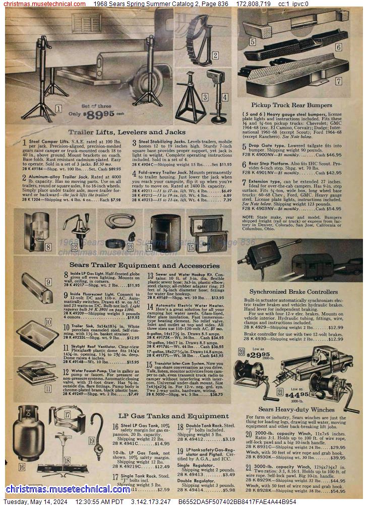 1968 Sears Spring Summer Catalog 2, Page 836