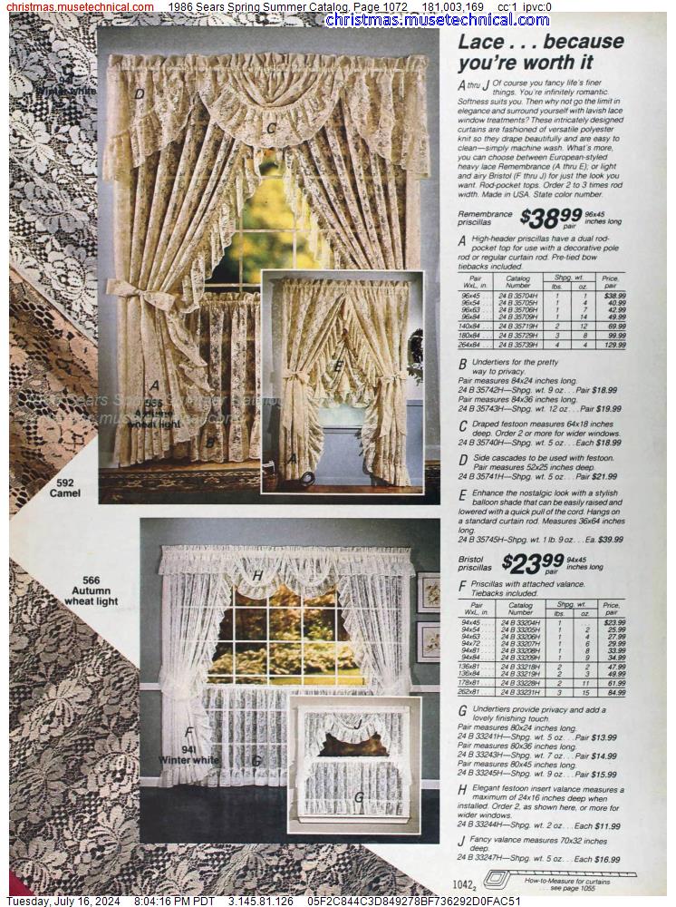 1986 Sears Spring Summer Catalog, Page 1072