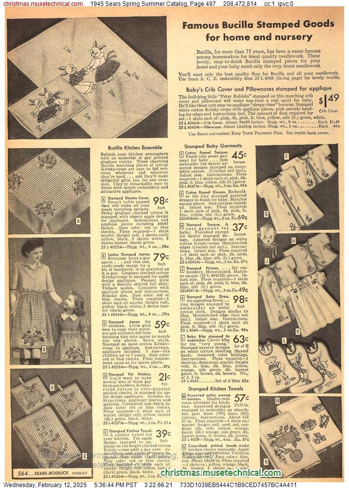 1945 Sears Spring Summer Catalog, Page 497