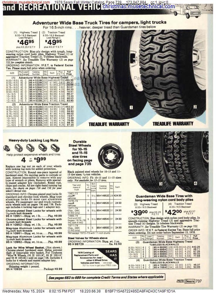 1978 Sears Fall Winter Catalog, Page 739