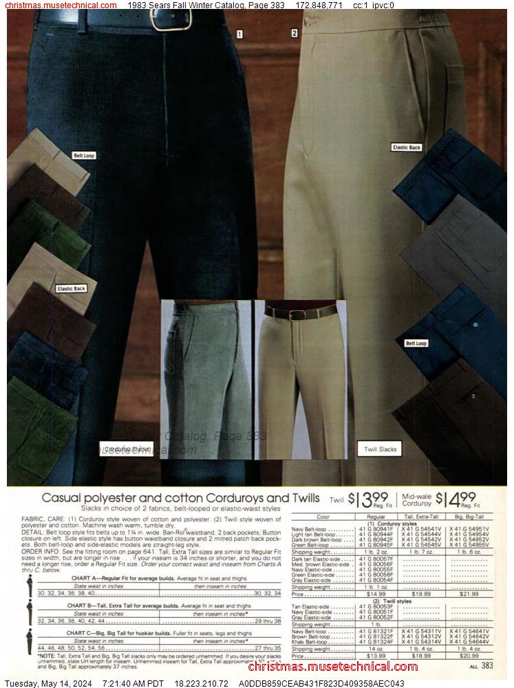 1983 Sears Fall Winter Catalog, Page 383