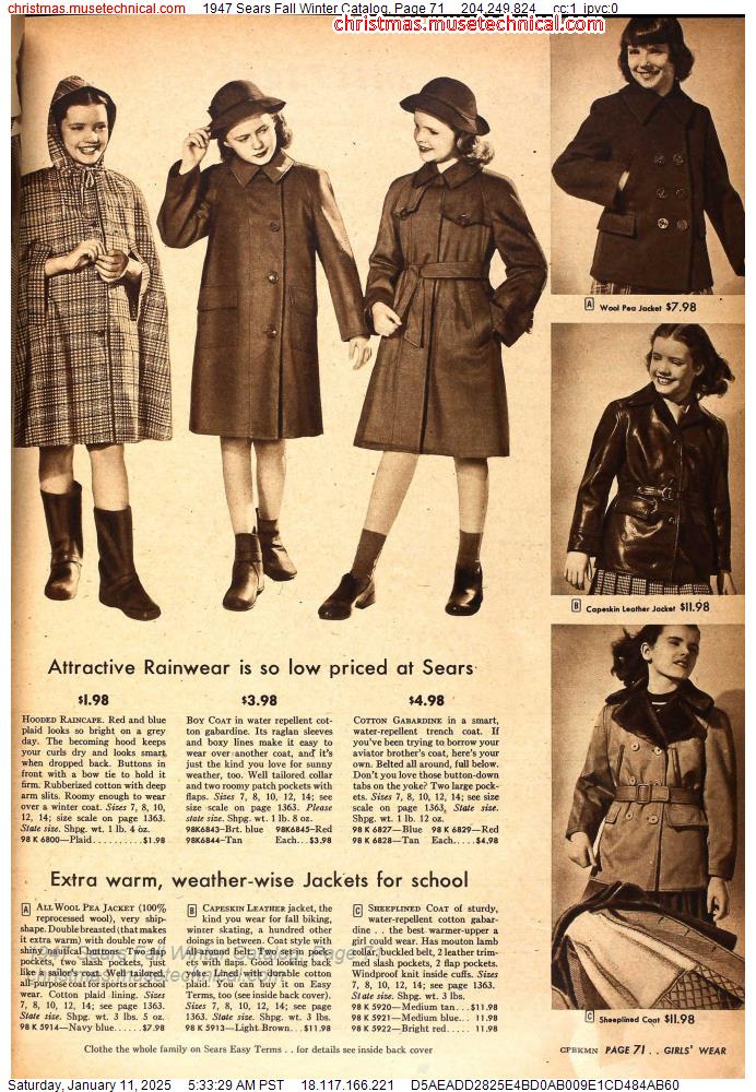 1947 Sears Fall Winter Catalog, Page 71