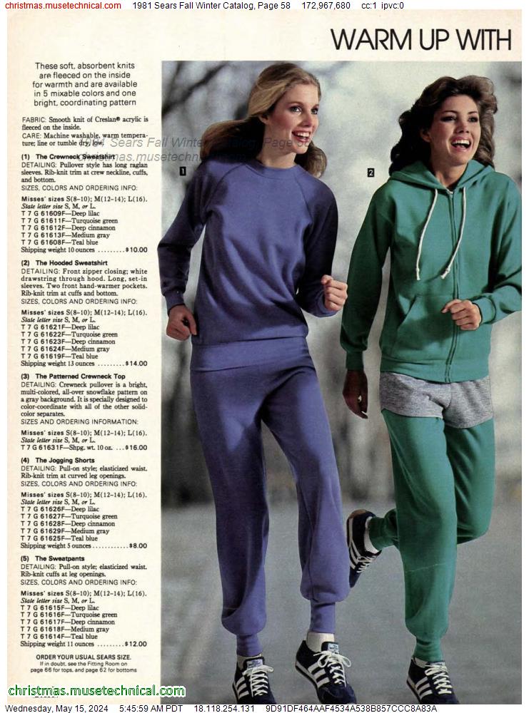 1981 Sears Fall Winter Catalog, Page 58