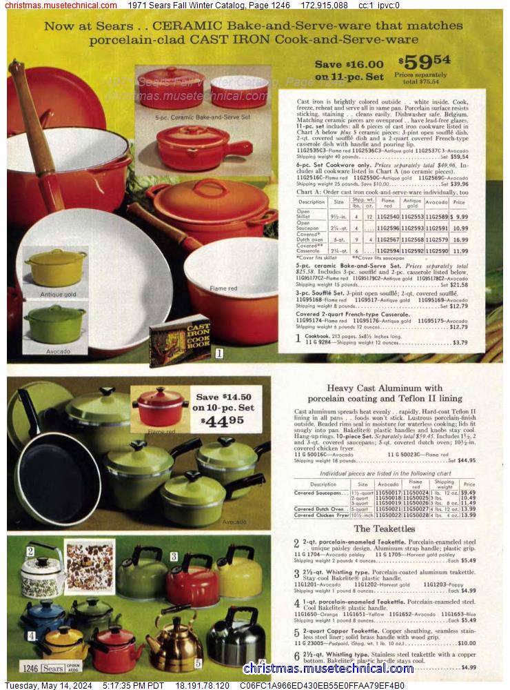 1971 Sears Fall Winter Catalog, Page 1246