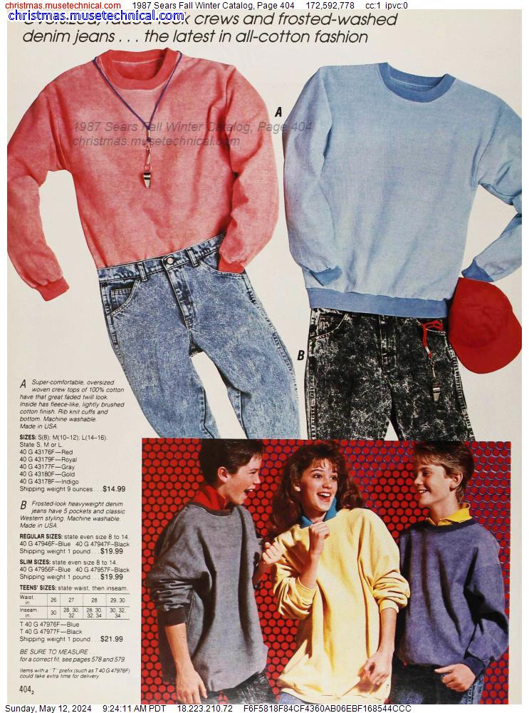 1987 Sears Fall Winter Catalog, Page 404