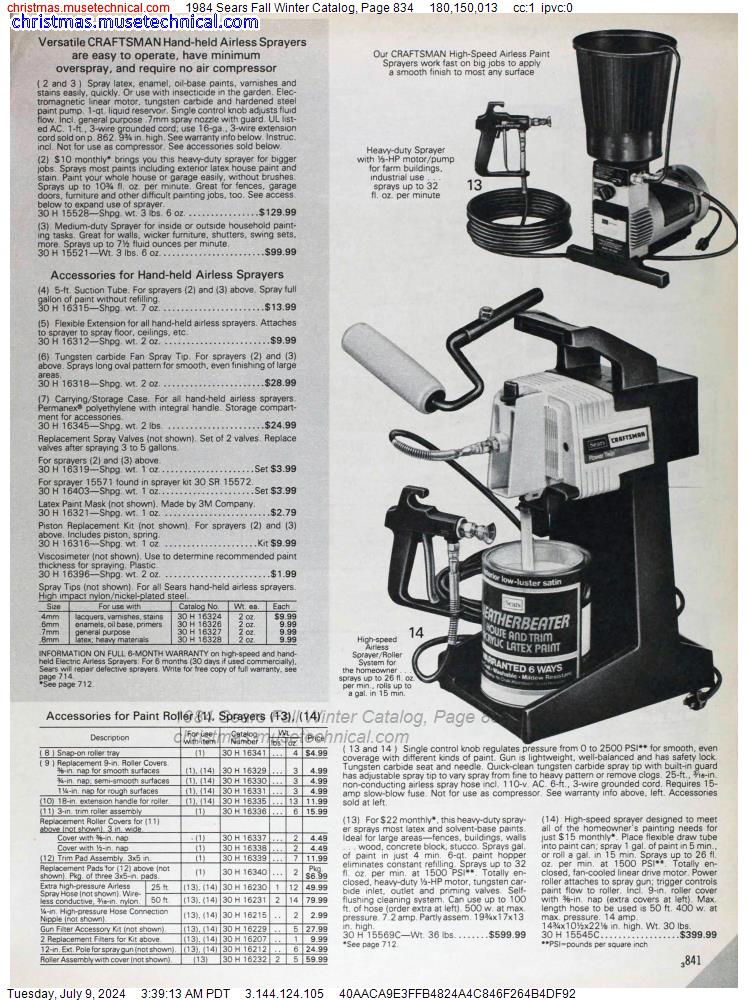 1984 Sears Fall Winter Catalog, Page 834