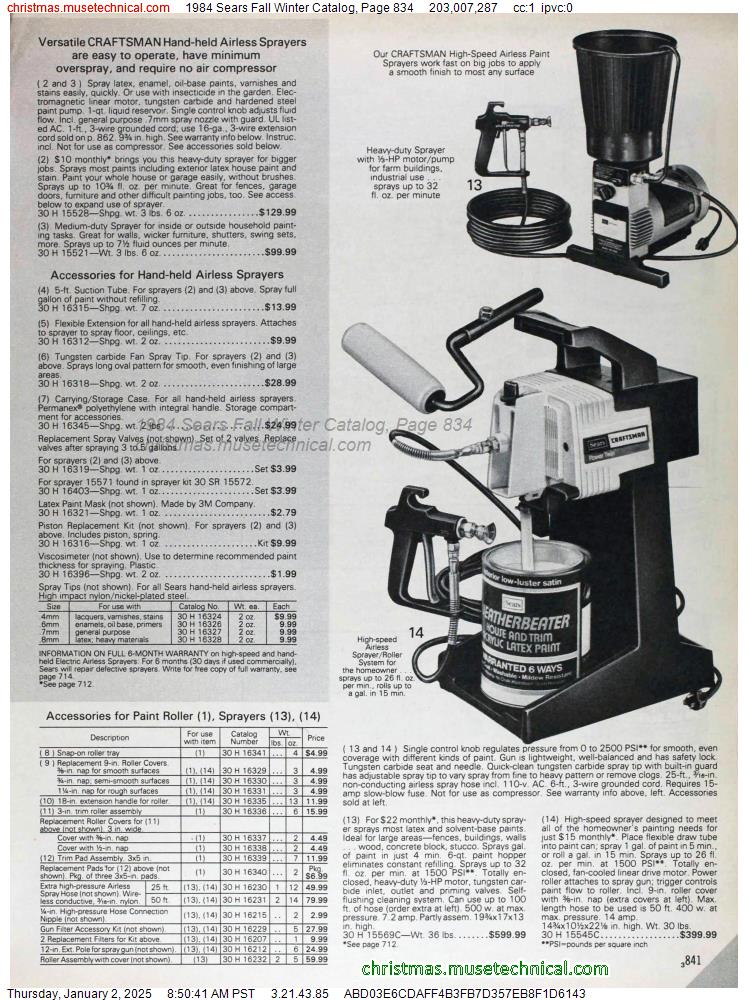 1984 Sears Fall Winter Catalog, Page 834