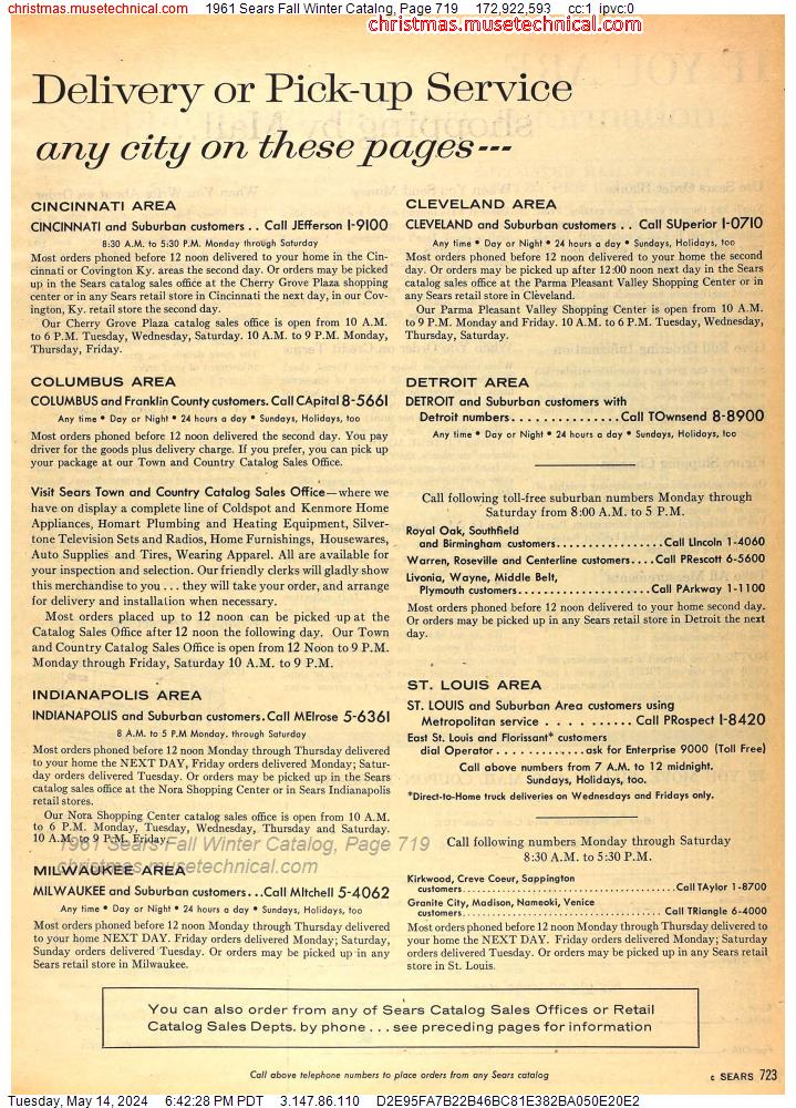 1961 Sears Fall Winter Catalog, Page 719