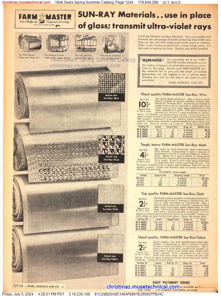 1946 Sears Spring Summer Catalog, Page 1244