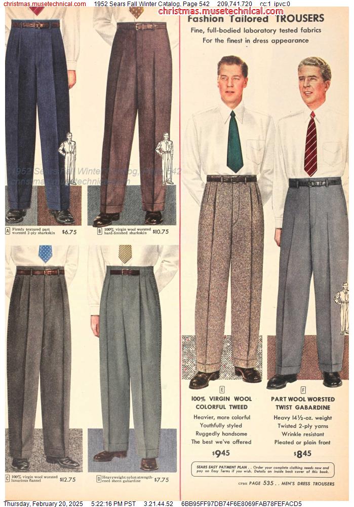 1952 Sears Fall Winter Catalog, Page 542