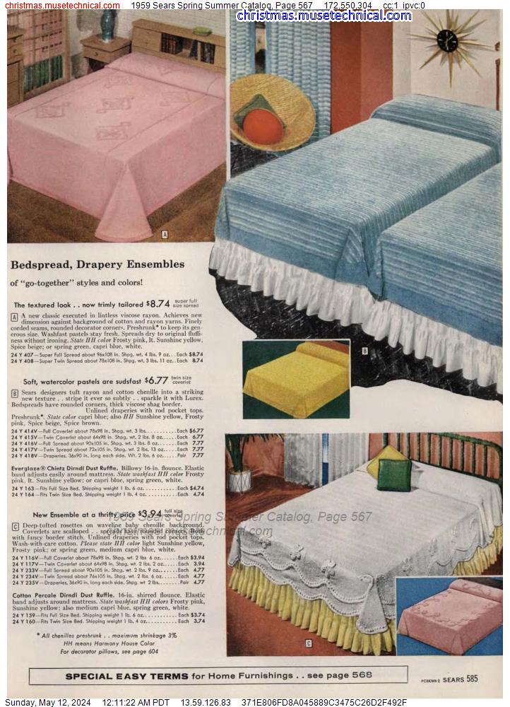 1959 Sears Spring Summer Catalog, Page 567