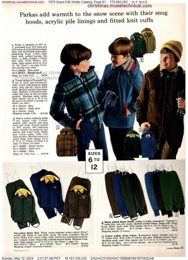 1970 Sears Fall Winter Catalog, Page 81