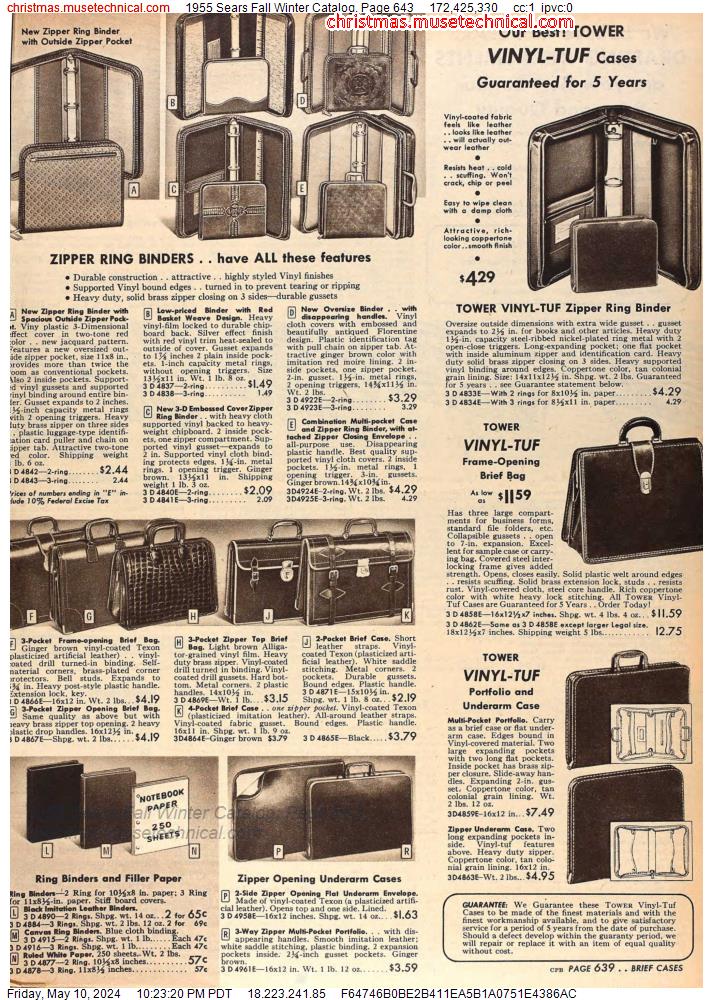 1955 Sears Fall Winter Catalog, Page 643
