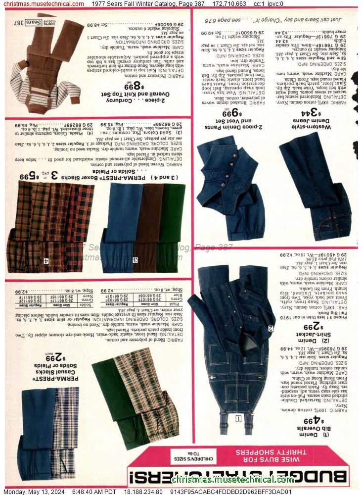 1977 Sears Fall Winter Catalog, Page 387