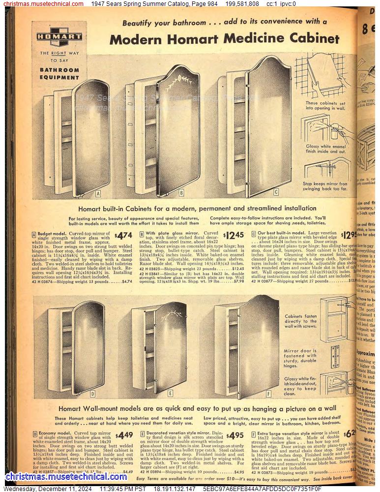 1947 Sears Spring Summer Catalog, Page 984