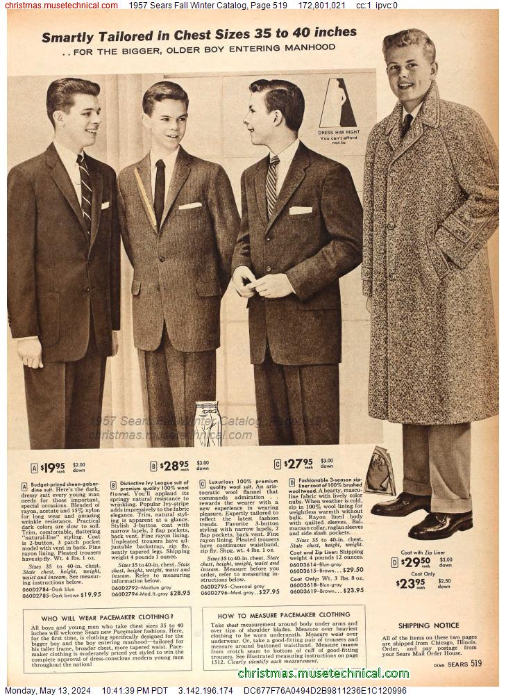 1957 Sears Fall Winter Catalog, Page 519