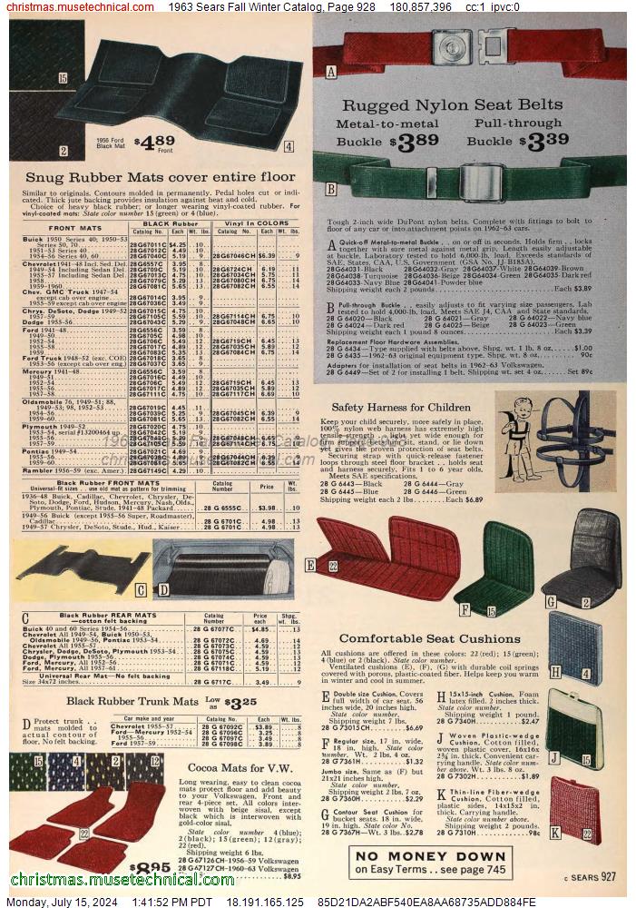 1963 Sears Fall Winter Catalog, Page 928