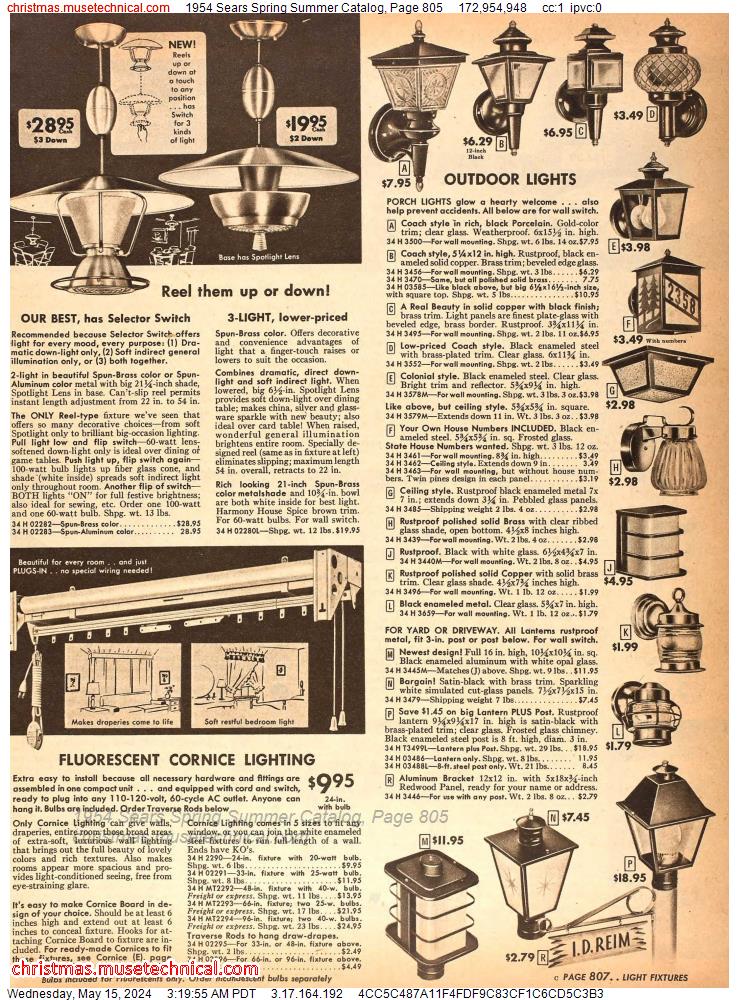 1954 Sears Spring Summer Catalog, Page 805