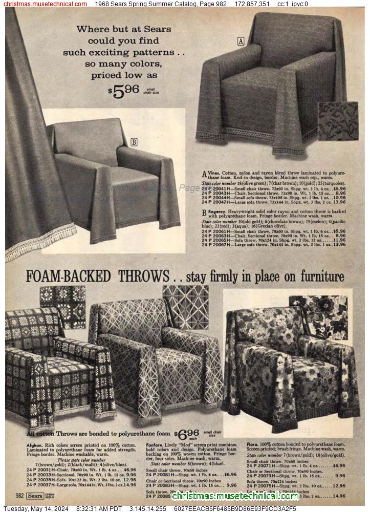 1968 Sears Spring Summer Catalog, Page 982