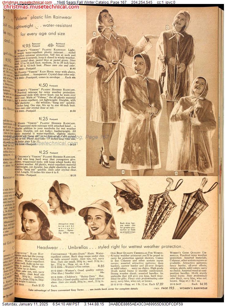 1946 Sears Fall Winter Catalog, Page 167