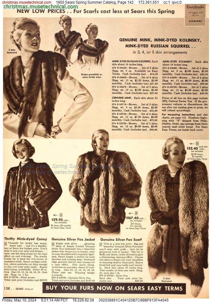 1950 Sears Spring Summer Catalog, Page 142