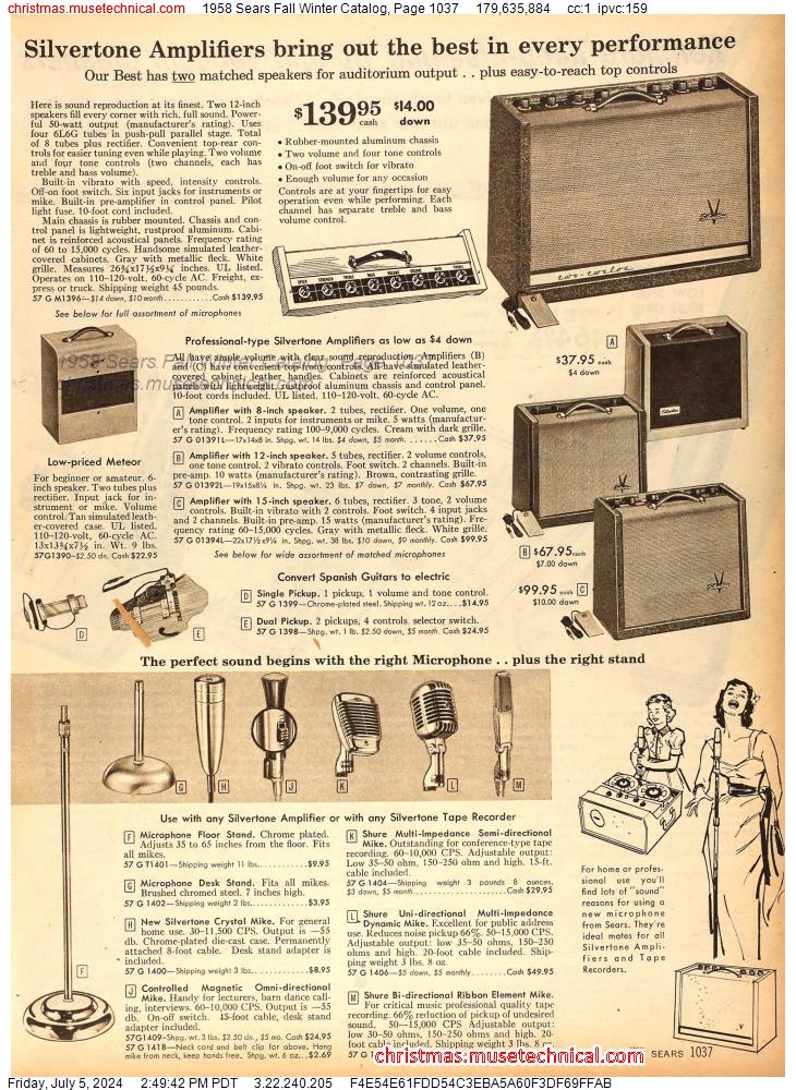 1958 Sears Fall Winter Catalog, Page 1037
