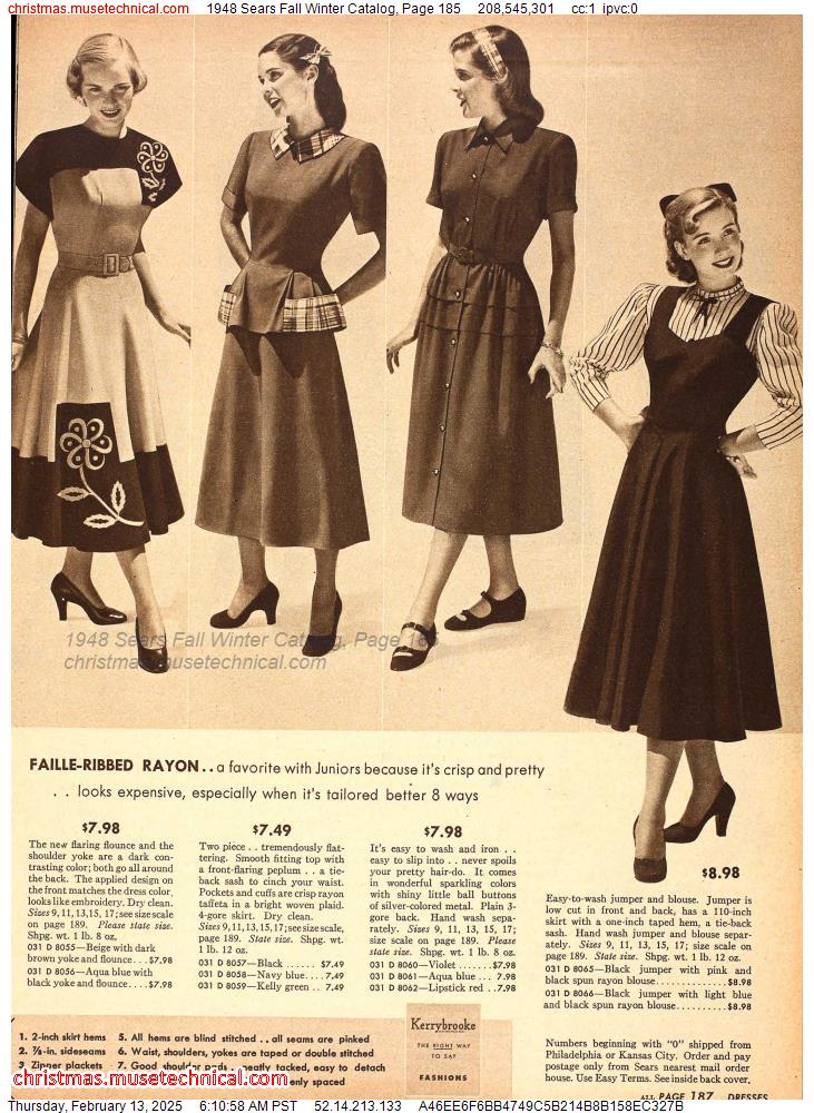 1948 Sears Fall Winter Catalog, Page 185