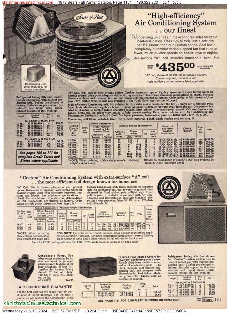 1972 Sears Fall Winter Catalog, Page 1151