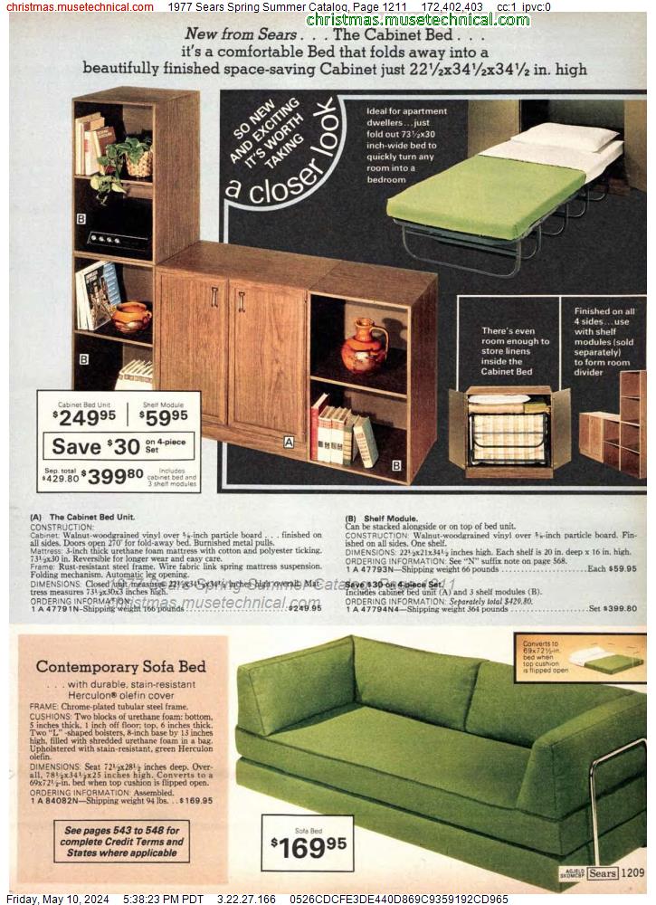 1977 Sears Spring Summer Catalog, Page 1211
