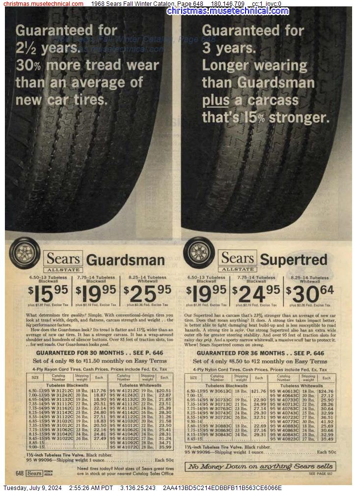 1968 Sears Fall Winter Catalog, Page 648
