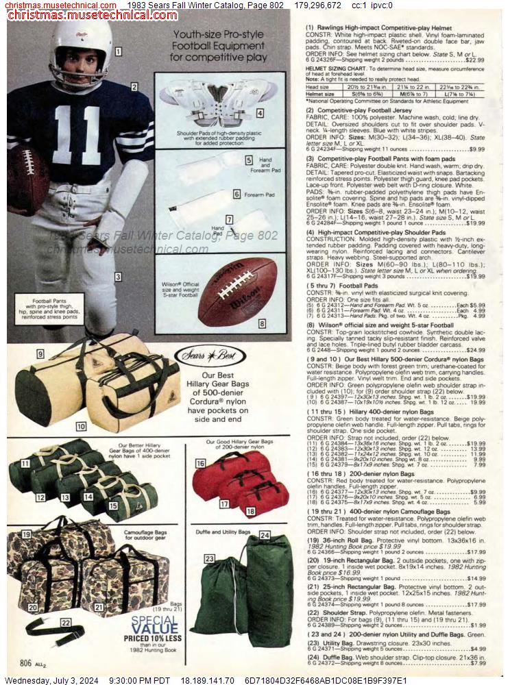 1983 Sears Fall Winter Catalog, Page 802