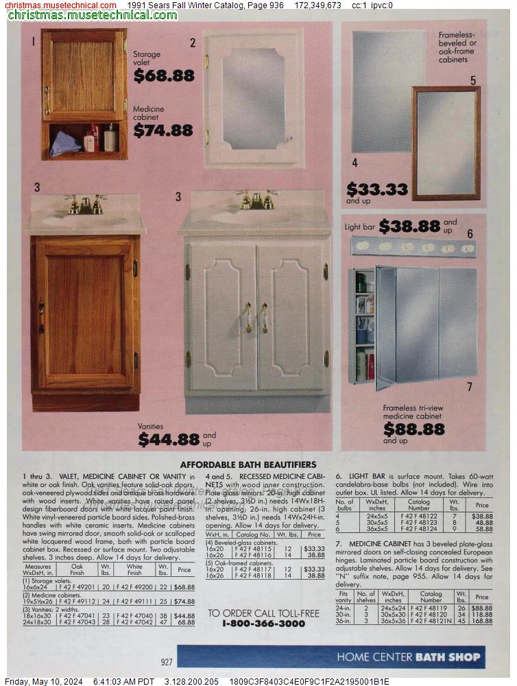1991 Sears Fall Winter Catalog, Page 936