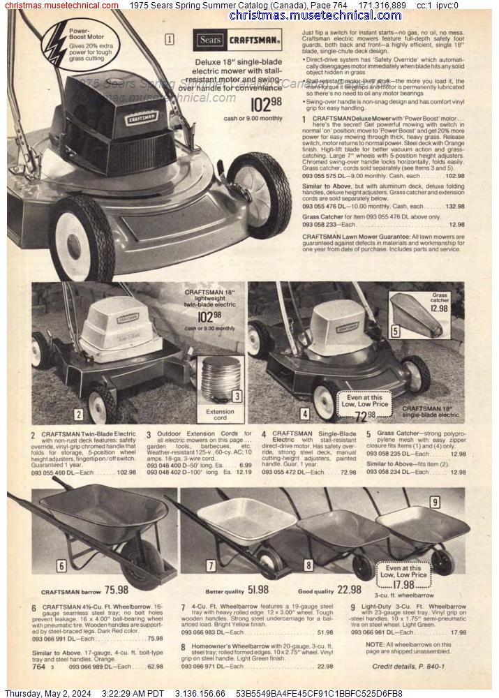 1975 Sears Spring Summer Catalog (Canada), Page 764