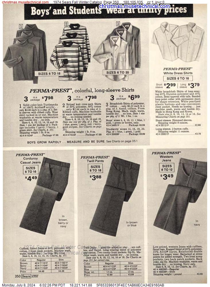 1974 Sears Fall Winter Catalog, Page 350