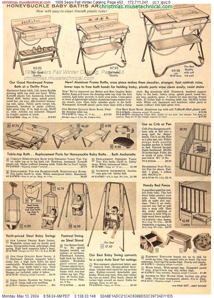 1956 Sears Fall Winter Catalog, Page 453