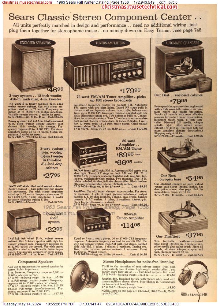 1963 Sears Fall Winter Catalog, Page 1356