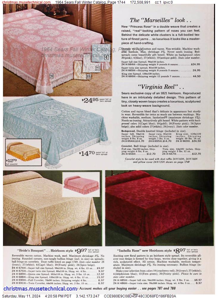 1964 Sears Fall Winter Catalog, Page 1744