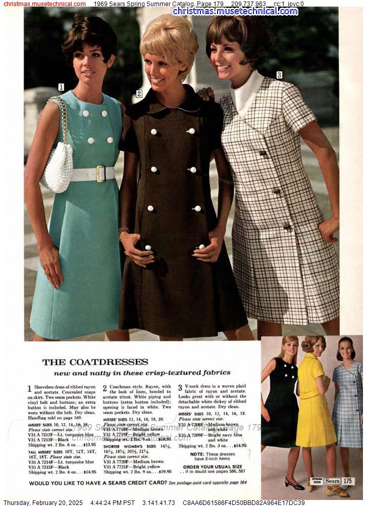 1969 Sears Spring Summer Catalog, Page 179