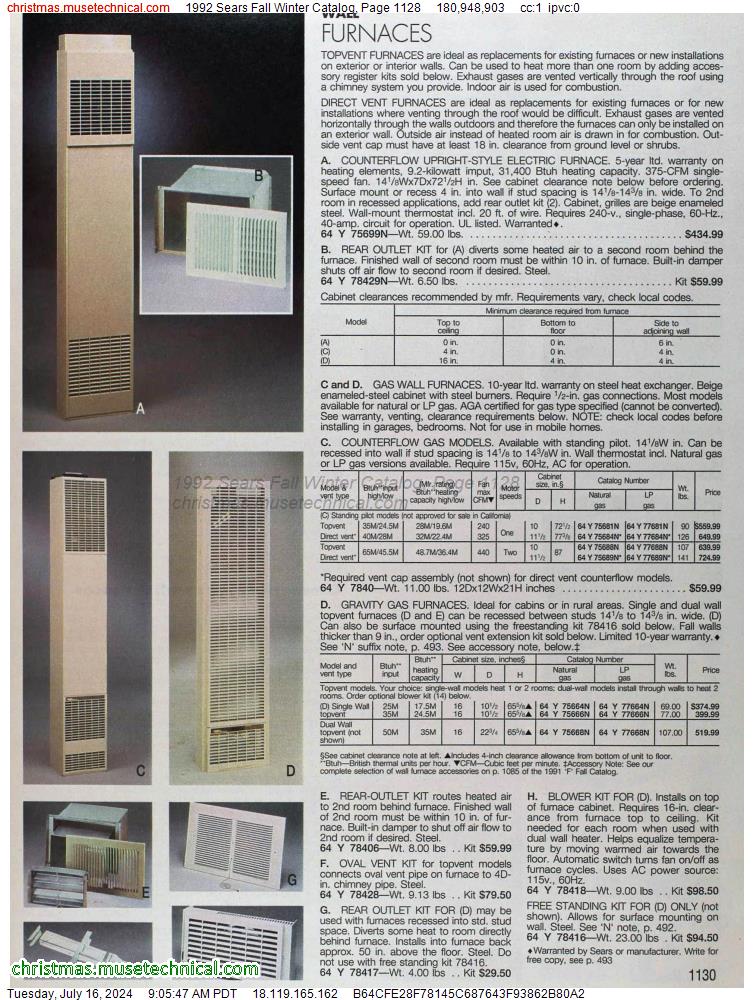 1992 Sears Fall Winter Catalog, Page 1128