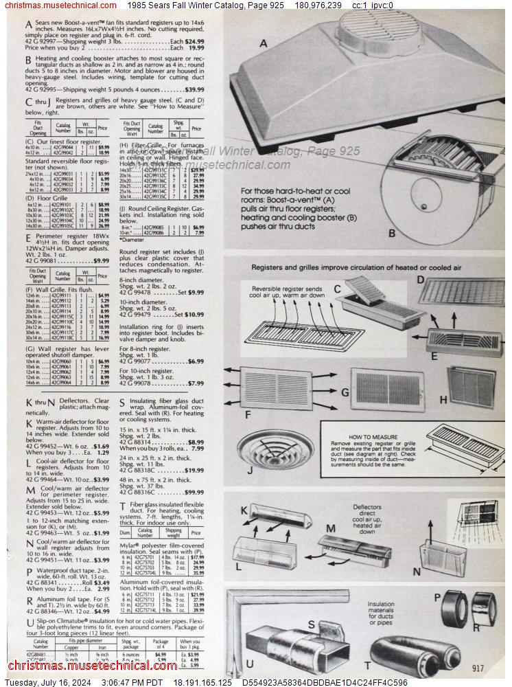 1985 Sears Fall Winter Catalog, Page 925
