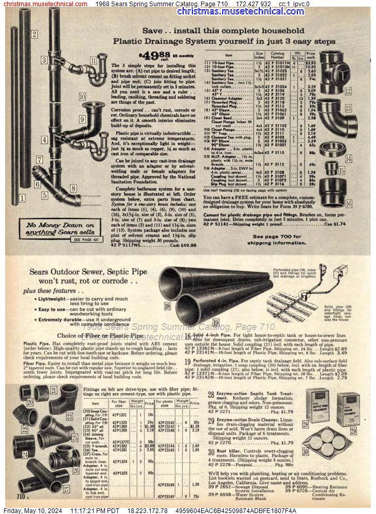 1968 Sears Spring Summer Catalog, Page 710