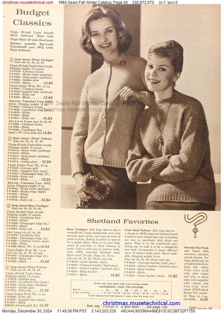 1960 Sears Fall Winter Catalog, Page 40