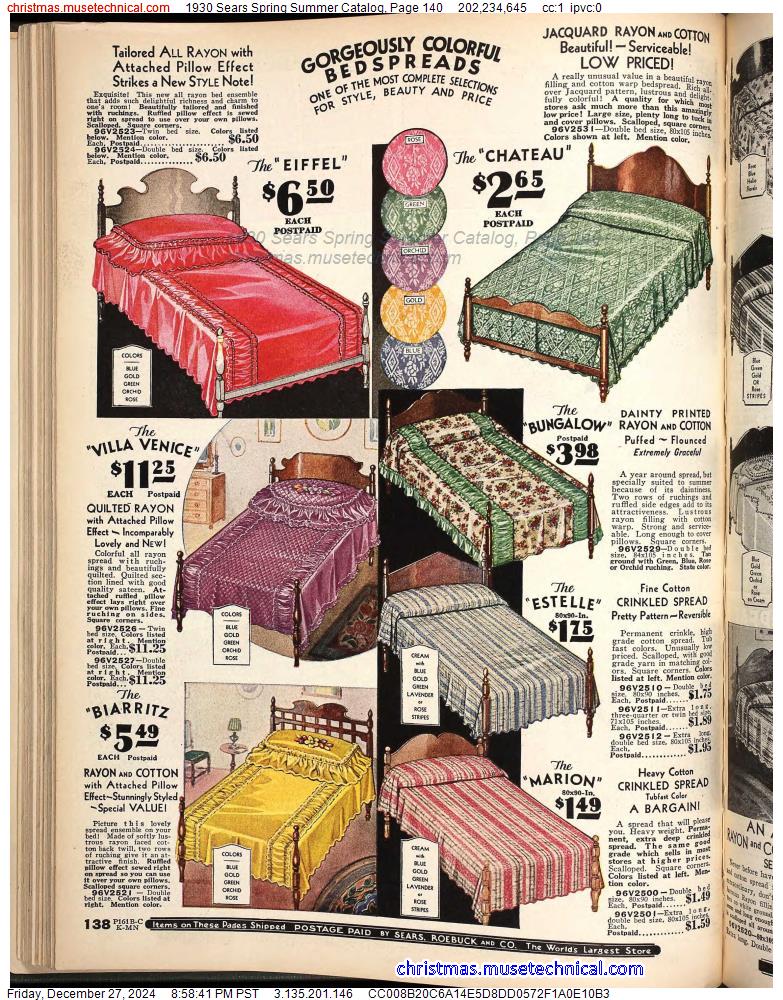 1930 Sears Spring Summer Catalog, Page 140