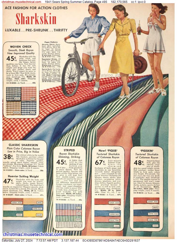 1941 Sears Spring Summer Catalog, Page 495