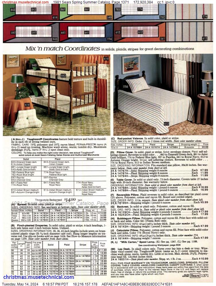1981 Sears Spring Summer Catalog, Page 1371