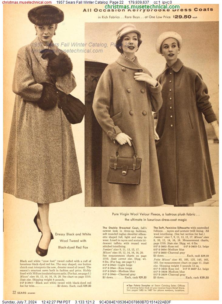 1957 Sears Fall Winter Catalog, Page 22